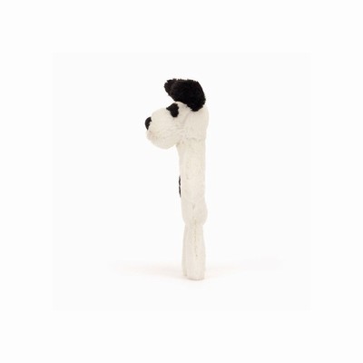 Jellycat Bashful Black & Cream Puppy Ring Rattle | FL1807362